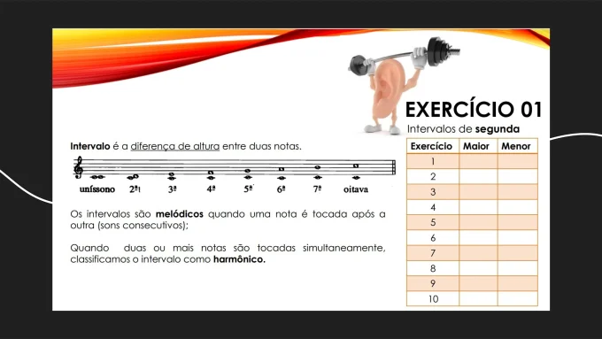 Exercícios de Intervalos de segunda