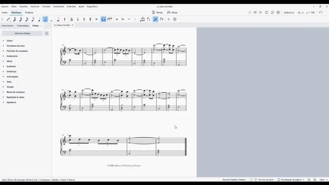 Inserções de notas - Clave de Fá